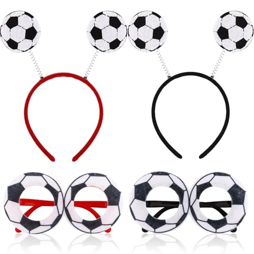 FASOTY 2026 World Cup Headbands & Glasses Set for Fans, Soccer Headbands for Women Men, Sports Themed Football Hair Accessories for Game Day