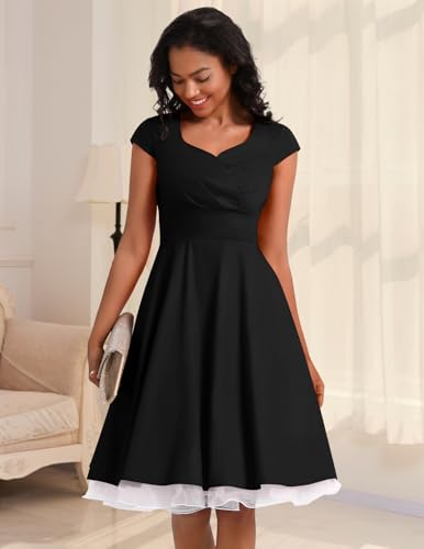 Bbonlinedress Womens 1950s Vintage Summer Cocktail Dress 50s 60s Retro Rockabilly Tea Party Swing Dress4