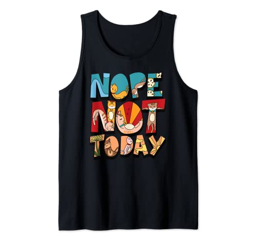 Nope Not Today Funny Lazy Cats - Animales para amantes de los gatos Camiseta sin Mangas