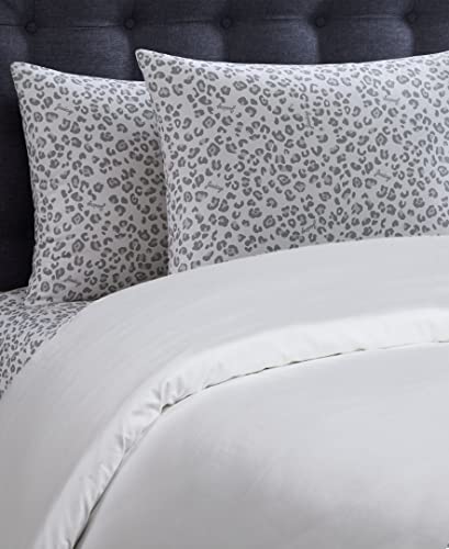Juicy Couture – Microfiber Sheet Set | Silver Leopard Twin Size Bed Sheets | 3 Piece Set Includes Fitted Sheet, Flat Sheet And Pillowcase | Deep Pockets, Wrinkle Resistant And Anti Pilling #TOP1