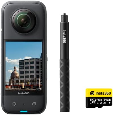 Insta360 X3 Construction Kit - 360 Construction Camera, 72MP Photo, 5.7K 360 HDR Video, 8K Timelapse 2fps, Works with OpenSpace, Cupix, DroneDeploy, StructionSite, Holobuilder & Reconstruct