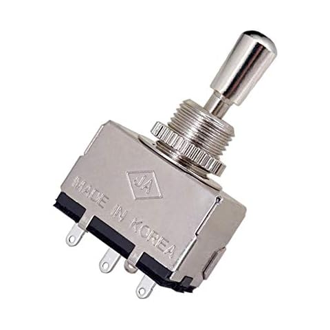 JD.Moon Metal Electric Guitar 3 Way Box Toggle Switch for Les Paul with Brass Tip (Chrome) Cover