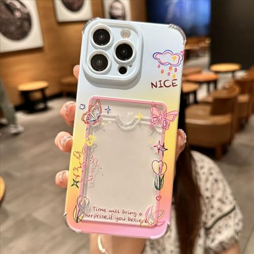 Coque iPhone 17 Pro magnétique transparente rose avec porte-carte antichoc en TPU