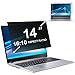 ZOEGAA Filtro de tela de privacidade para laptop de 14 polegadas, para monitores panorâmicos 16:10 - Dell HP Acer Samsung Lenovo ASUS Toshiba, tela de privacidade removível antiespiamento, bloqueio de