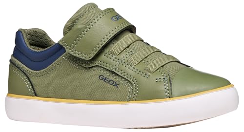 Geox J GISLI Boy A Sneaker, LT Green/Navy, 33 EU