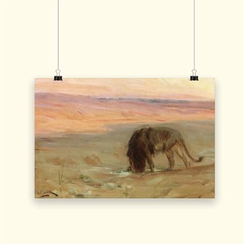 Lion Drinking Henry Ossawa Tanner : la solution pour sublimer un mur vide sans encombrer