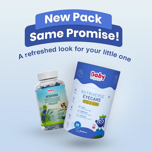 Image of BabyOrgano Nutriverse Eye Care Gummies for Kids (2-15 Years)- Sharper Vision and Healthy Eyes with Natural Ingredients - (Blueberry)