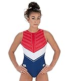 GK Girls Gymnastics Replica Tank Leotard, USA Gymnastics Team All Around Competition Apparel in Red,...