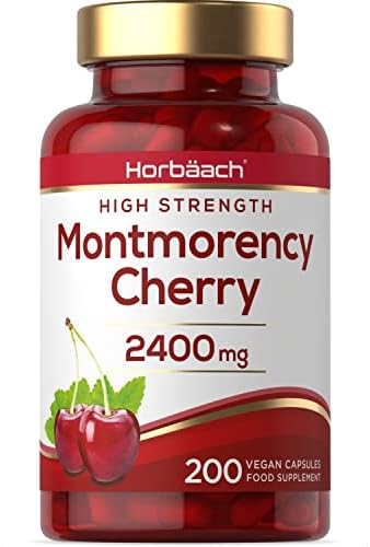 Montmorency Cherry Capsules 2400mg | 200 Count | Tart Cherry Extract | Vegan Concentrate | by Horbaach