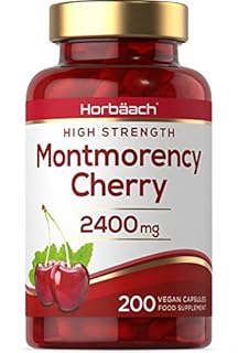 Montmorency Cherry Capsules 2400mg | 200 Count | Tart Cherry Extract | Vegan Concentrate | by Horbaach