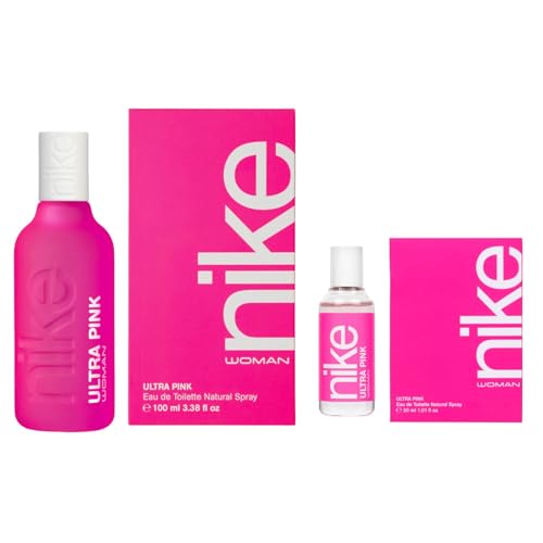 NIKE - Ultra Pink Promoción 100 ml + 30 ml, Colonia Mujer, Pack 2 Productos, Perfume Formato Spray, Eau de Toilette Natural y Femenina, Aroma Oriental Gourmand, Fragancia Fresca