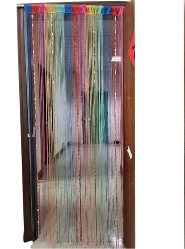 ZiDeTang Button Beaded Door Curtains Fringe Tassel Living Room Divider Curtain (39.30" x 76.7", 6 Colorfuls)
