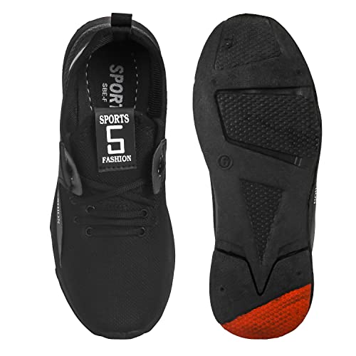 Image of Trendy Running Shoes for Men Sneakers for Men (Color- Black-02) Size-9(20) H