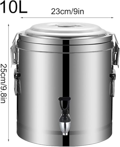 20L Stainless Steel Insulated Beverage Dispenser with Tap - Durable Hot Water Urn for Catering, Tea & Coffee Serving - Portable Beverage Barrel for Events & Parties