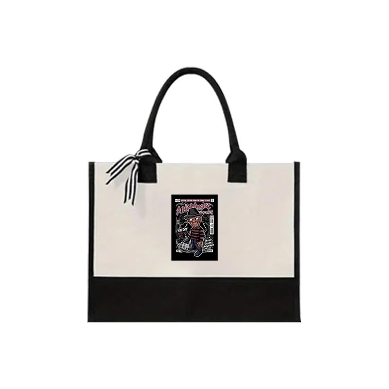 Sac fourre-tout Freddy Krueger pour femme en toile imprimée lavable