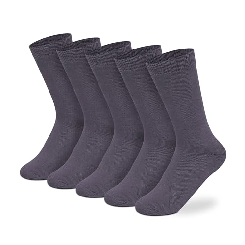 Image of Supersox Regular Length School Uniform Socks for Kids | Breathable Cotton | Anti-Odour & Moisture Absorbent | Durable Welt for All-Day Comfort | Grey Colour | Pack of 5