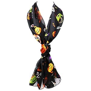Rosemarie Collections Women’s Spooktacular Halloween Fun Print Lightweight Fashion Scarf