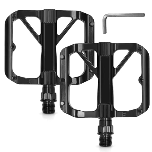 PWGHWG Pedales de Bicicleta de Montaña, 9/16 Pedales Bicicleta MTB Pedal de Bicicleta Antideslizante, Pedales de Aleación de Aluminio Plataforma, Pedales Bicicleta para Carretera Ciclismo