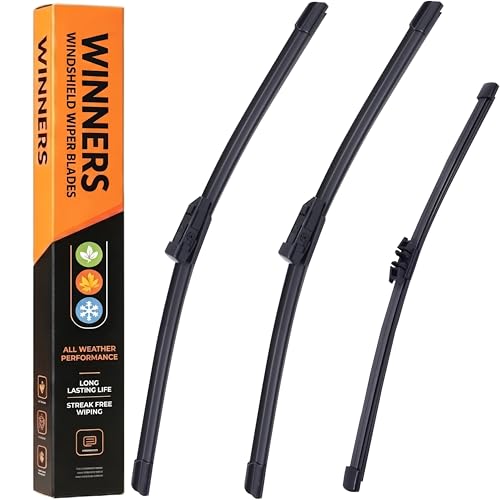 WINNERS Wiper Blades for Honda Civic Hatchback 2022 2023 2024 2025, OEM Quality Windshield Wipers 24 19 Inches and Rear Wiper Blade 12 Inches, Easy to Install Automotive Replacement Set of 3