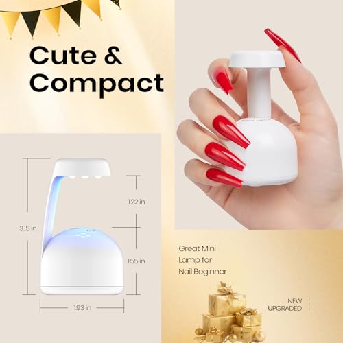 Gelab cosmetics LLC Beetles Mini Uv Light for Gel Nails Flash Curing Innovative with Smart Sensor for Easy and Fast Extension System, Portable Manicure Uv Led Light for Gel Nail Polish Diy 1 PCS