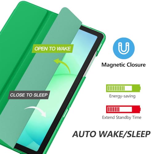Image of MoKo for Samsung Galaxy Tab A11 Plus / A11+ Case 11 Inch 2026, Galaxy Tab A9 Plus / A9+ Case 11 Inch 2024, Slim Stand Hard PC Translucent Back Shell Smart Cover, Auto Wake /Sleep,Forest Green