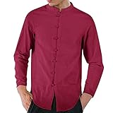 Camisas de lino y algodón de manga larga para hombre, camisas retro para hombre, camisas de moda con botones, camisas casuales de verano de talla grande, camisas de moda ajustadas, camisas ligeras de