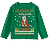Toddler Boys Girls Christmas Long Sleeve Funny Shirt Santa Claus Ugly Xmas Sweater Style Tee Kids Fall Holiday Top 4T
