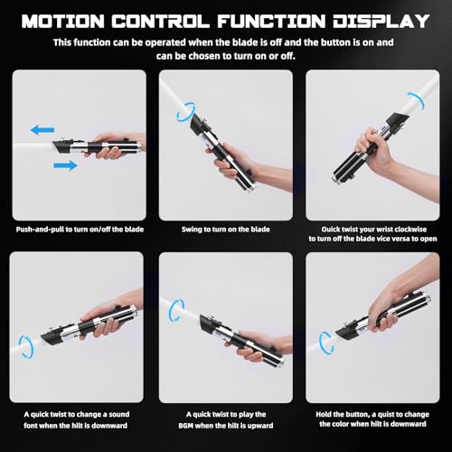 RGB Lightsaber with Sound Effects and Motion Control - Premium Metal Handle and Replaceable Blade for Adults and Kids