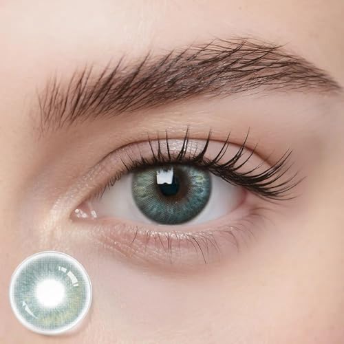 Freshlens Grüne Kontaktlinsen ohne Stärke Hellgrün mit Irisrand & klarem Verlauf Definierter Green Eyes Effekt 14.5 mm Perserkatze (Grün)