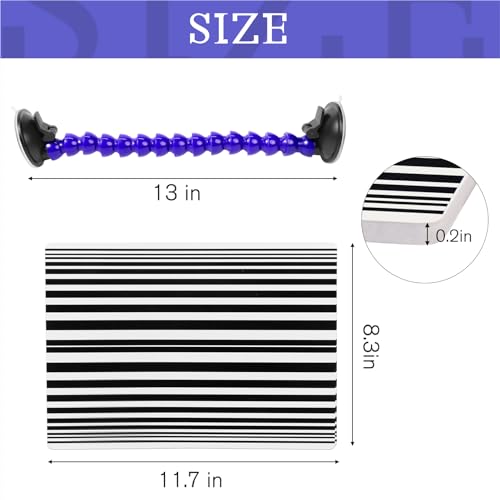 Image of LadyRosian Reflector Line Board Paintless Dent Repair Kit with Yellow Stripe and Adjustable Holder for Auto Dent Checking Line Board Tools Dent Removal