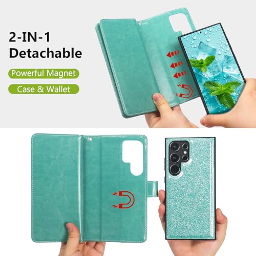 Varikke for Galaxy S23 Ultra Wallet Case Magnetic Detachable, Mint Green by Varikke - Used condition - Image 4