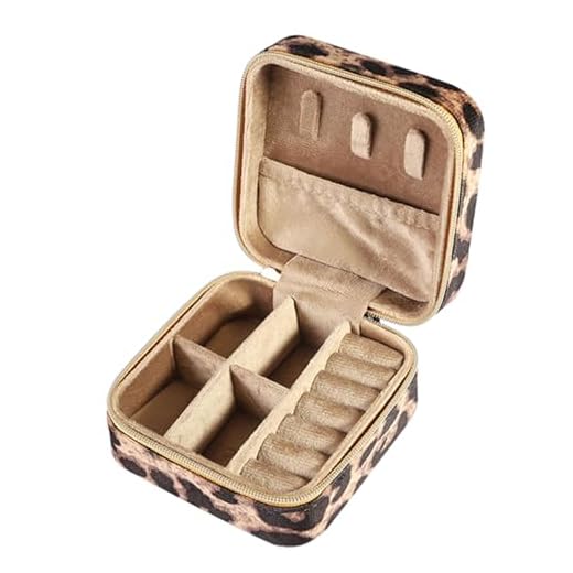 Organisateurs de bijoux à motif léopard à la mode en polyuréthane souple pour voyageurs, conteneur anti-poussière pour bijoux, protecteur de bijoux