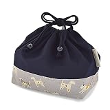 COLORFUL CANDY STYLE LAURA ASHLEY お弁当袋 男の子 巾着 中 子供 おしゃれ マチ付き かわいい DOGS with Royal Navy N3485900