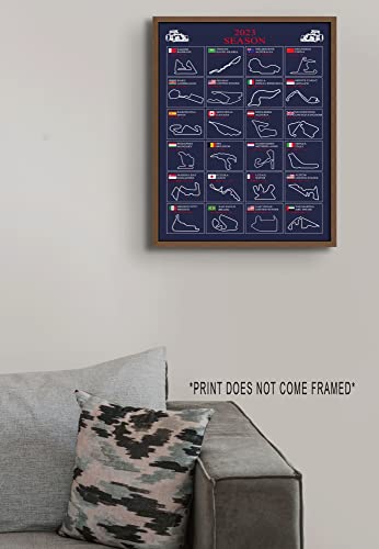 Picture This Prints 2023 Formula 1 Circuit Poster, F1 Wall Art, Racetrack Art, F1 Poster, Formula 1 Poster, F1 Racing Gifts, Gifts For The Car Enthusiast Set Of 1 (11 Inches By 14 Inches) #TOP2