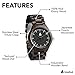 Treehut Wooden Watches for Men, Japanese Quartz Movement, Stylish Exotic Wrist Watch with Stainless Steel Buckle, Adjustable Straps, Watch Made from Ebony Wood, Relojes para Hombre