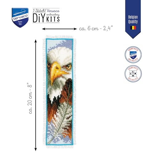 Image of Vervaco PN-0144708 | Eagle Bookmark Counted Cross Stitch Kit | 6 x 20cm