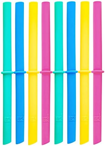 Elk and Friends Kids/Toddler 6.3" Silicone Straws with Stoppers |...