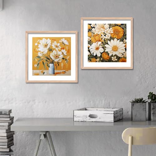 Image of kotart - flower pot wall art Paintings wall hanging for home decoration, Wall frames for home decor Set of 2 Multicolo Size- (10x10) (13x13 inch, I)