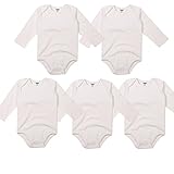 DANROL 5 Pack Infant Onesies Unisex Long Sleeve Cotton Bodysuits