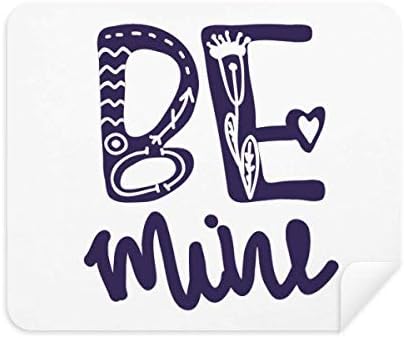 Cute Be Mine Quote Handwrite Style Cleaning Cloth Screen Cleaner 2pcs Suede Fabric image 2