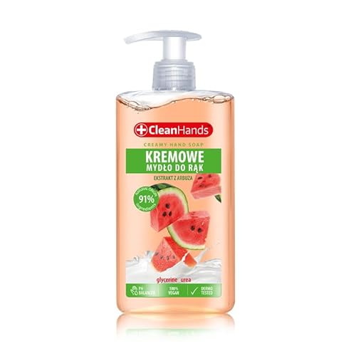 Sapone liquido cremoso Clean Hands, anguria 300 ml, sapone per le mani, lavaggio a mano, sapone per bucato a mano