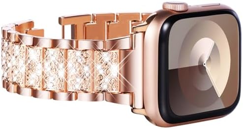 WINGLE Compatible for Apple Watch Straps 41mm 40mm 38mm, Women Bling Diamond Rhinestone Strap for Apple watch Strap SE(GEN 1 2 3) iwatch Strap Series 9 8 7 6 5 4 3 2 1, 38mm/40mm/41mm, Black