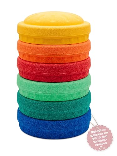 Stapelwelt MyFunStone Spielstein Balancierstein, Besonderes4Kids, Spielkompatibel mit Stapelstein® CLASSIC, einzeln und als Set günstig aus Deutschland, passend zu Abenteuerbrücken (6er Set)