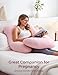 Momcozy Pregnancy Pillows for Sleeping, U Shaped Full Body Maternity Pillow for Side Sleeping - Support for Back, Legs, Belly, HIPS, 57 Inch, Pink