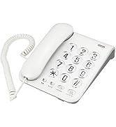 カシムラ 電話機 シンプルフォン ハンズフリー/リダイヤル機能付き (ホワイト) NSS-07