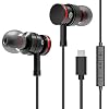 USB Type C Earphones Stereo in Ear Earbuds Headphones with Microphone Bass Earbud with Mic and Volume Control Compatible…