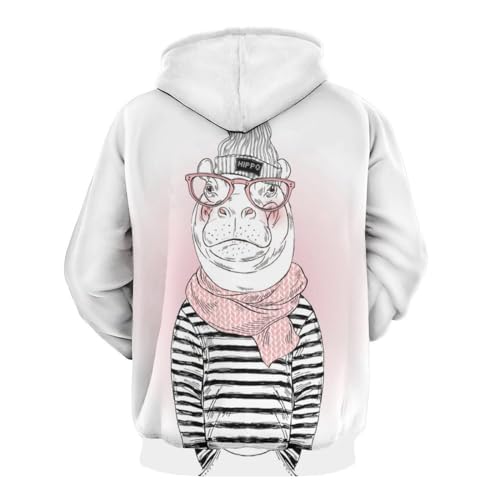 Sweat à capuche hippopotame UMENG pour remplacer vos pulls ternes et inconfortables - 3