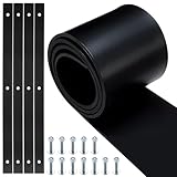 Pangda 10 x 10 ft Universal Rubber Snow Deflector Kit 5/16-3/8 Thick Heavy Duty Straight Snow Plow Blade Flap with Powder Coated Steel Supports and 12 Sets Mounting Hardware for Plows