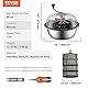 VEVOR 19 Erntemaschine Manuell Trimmer Blattschüssel-Trimmer mit Netztasche und 3 Arten von Edelstahl-Klingen zum Schneiden von nasse/trockene Pflanzen Tumble Cutter Bowl Erntemaschine Grow