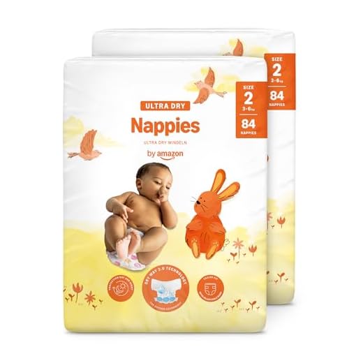 By Amazon Ultra Dry Windeln Größe 2 (3-6 kg) - MONATSBOX, Weiß, 168 Stück (2 Packungen mit 84) (Früher Unter Der Marke Mama Bear, Identisches Produkt)